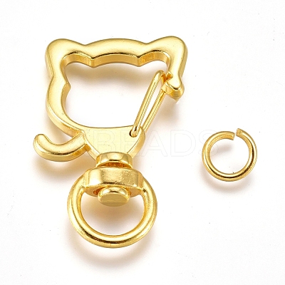 Alloy Swivel Lobster Clasps KEYC-WH0016-37G-1