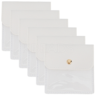 6Pcs PU Leather Jewelry Storage Bags with Iron Button ABAG-CL0001-22A-1
