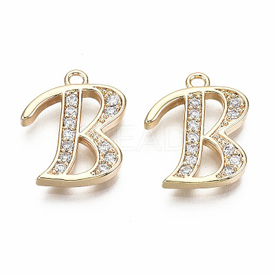 Brass Micro Pave Clear Cubic Zirconia Pendants LS-KK-S360-053B-NF-1