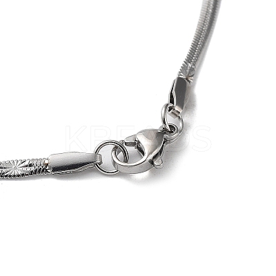 Non-Tarnish 304 Stainless Steel Flat Snake Chain Necklaces for Women LS-NJEW-D058-04P-1