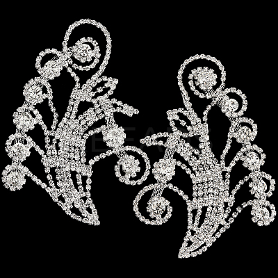 1Pair Brass Rhinestone Wedding Dress Decoration Accessories FIND-GF0006-54-1