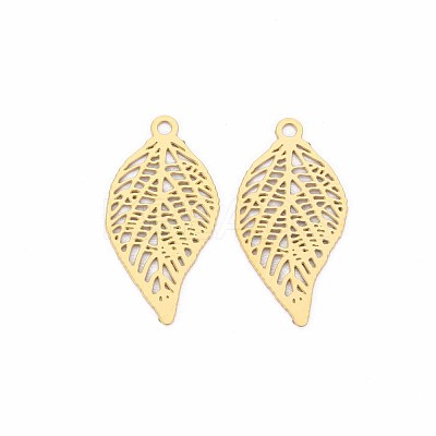 Rack Plating 201 Stainless Steel Filigree Pendants X-STAS-T057-34G-1