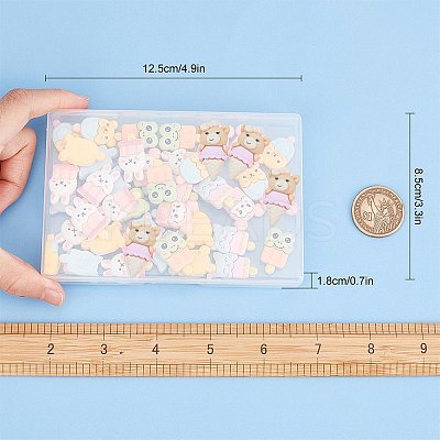 50Pcs 5 Style Resin Cabochons CRES-SC0002-31-1