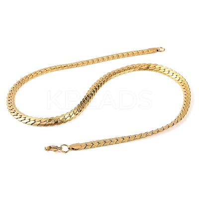 304 Stainless Steel Twist Chain Necklaces for Women NJEW-G140-08A-G-1