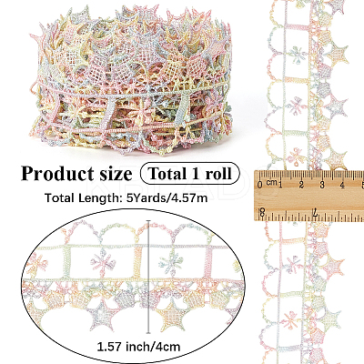 5 Yards Flower Polyester Lace Ribbon OCOR-GF0004-95F-1