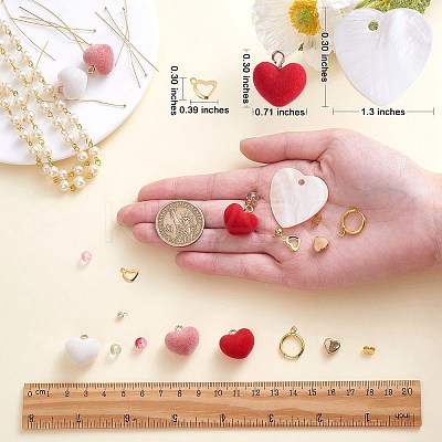 DIY Heart Drop Earring Making Kit DIY-SZ0009-25-1