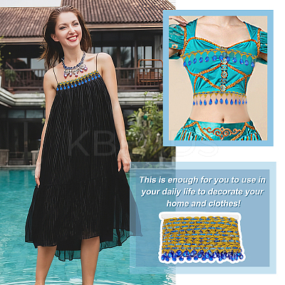 Polyester Tassel Lace Ribbon OCOR-WH0079-75H-1