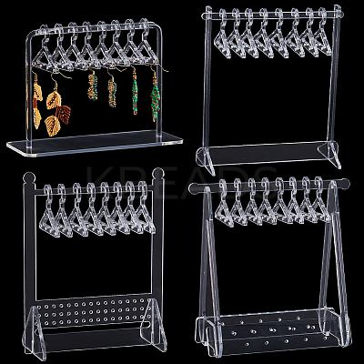 4 Sets 4 Styles Coat Hanger Removable Acrylic Earring Displays EDIS-CP0001-09-1