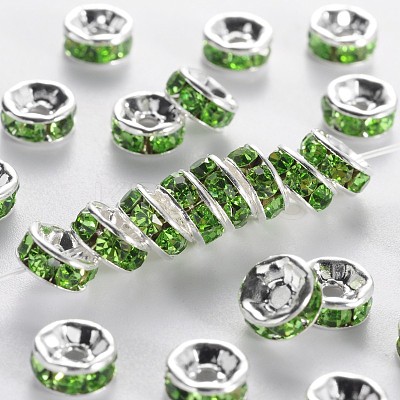 Brass Grade A Rhinestone Spacer Beads RSB036NF-10-1