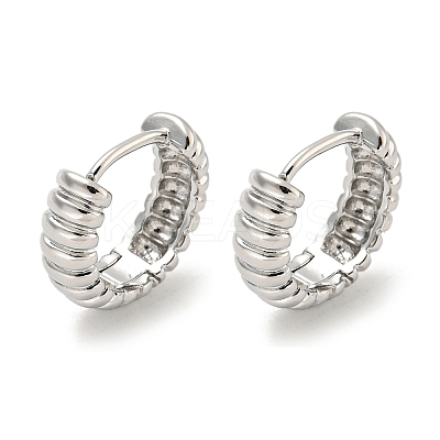 Brass Hoop Earrings EJEW-L211-010E-P-1