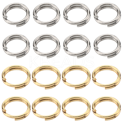 400Pcs 2 Colors 304 Stainless Steel Split Rings STAS-SC0005-99-1