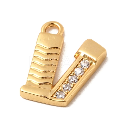 Brass Micro Pave Cubic Zirconia Charms KK-C117-12G-V-1