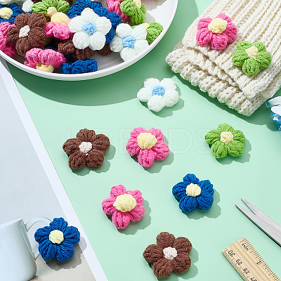 50Pcs 5 Colors Handmade Cotton Knitting Ornament Accessories DIY-ME0001-44A-1