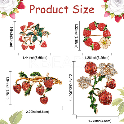 1Pc Alloy Fruit Brooches JEWB-YW0001-07-1