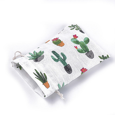 Polycotton(Polyester Cotton) Packing Pouches Drawstring Bags ABAG-T007-02L-1