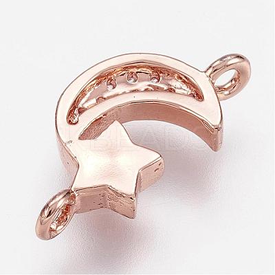 Brass Micro Pave Cubic Zirconia Links ZIRC-G098-71-1