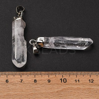 Natural Quartz Crystal Pointed Pendants G-M006-M03-1