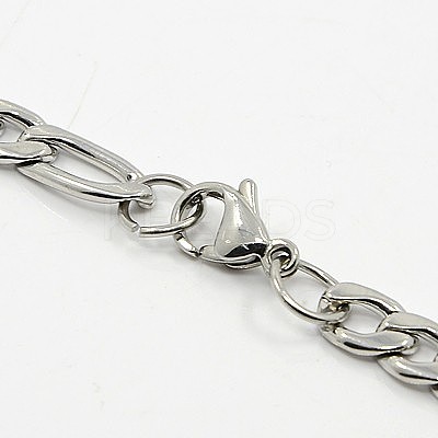 Tarnish Resistant Figaro Chain Necklace for Men LS-NJEW-F027-03-7mm-1