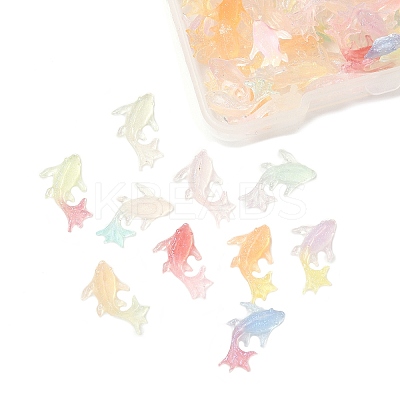 100Pcs Luminous Transparent Resin Decoden Cabochons RESI-FP0001-44-1