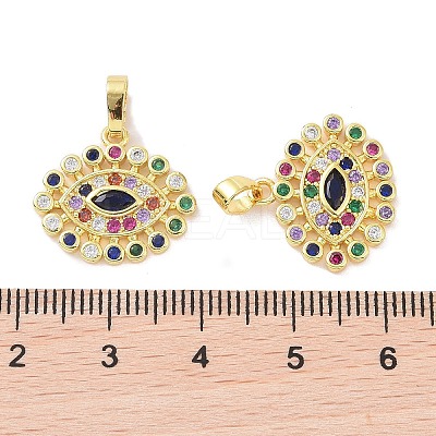 Real 18K Gold Plated Brass Micro Pave Cubic Zirconia Pendants KK-L209-038G-01-1