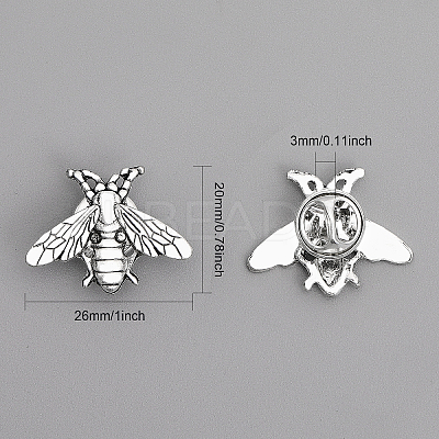 12Pcs Alloy Bees Lapel Pin JEWB-CA0001-36AS-1