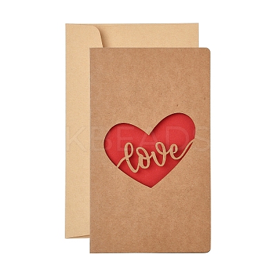 5 Bags Kraft Paper Greeting Cards AJEW-YW0001-50C-1
