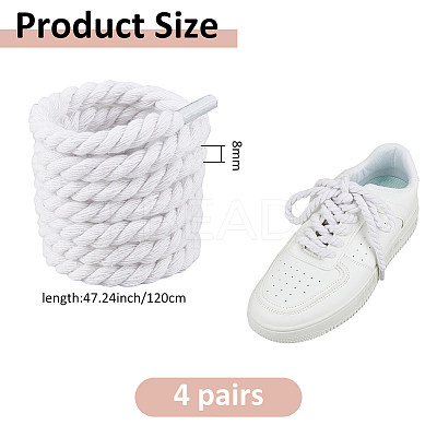 4 Pairs Cotton Shoelaces FIND-FH0012-04D-1