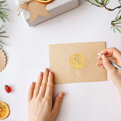 Plastic Self Adhesive Gold Foil Embossed Stickers DIY-WH0575-063-1