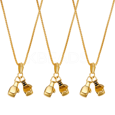 4Pcs Alloy Gloves Pendant Necklaces NJEW-UN0001-62AG-1