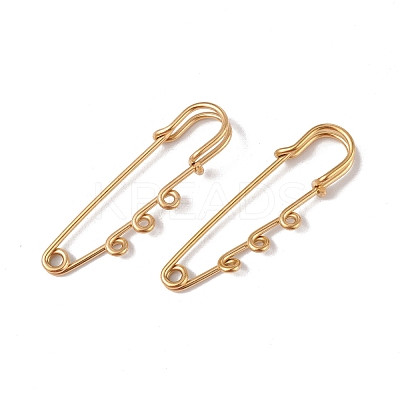 Ion Plating(IP) 304 Stainless Steel Safety Pins Brooch Findings X-STAS-I673-06G-1