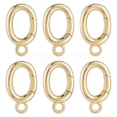 6Pcs Brass Spring Gate Rings FIND-SC0010-94-1