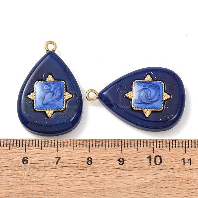 304 Stainless Steel Resin Pendants STAS-F352-07E-07-1