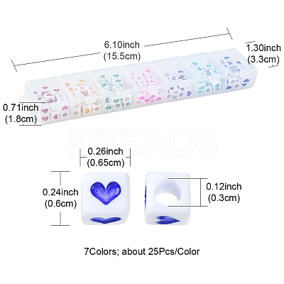 175Pcs 7 Colors White Opaque Acrylic Beads MACR-YW0002-02-1