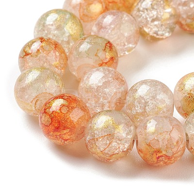 Baking Paint Crackle Glass Bead Strands DGLA-R053-05B-1