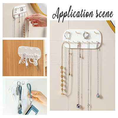 12-Hook Mini HIPS & PVC Wall-Mounted Jewelry Hanging Display Rack FIND-WH0145-64-1