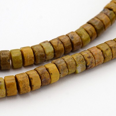 Natural Larderite Shoushan Tianhuang Stone Heishi Beads Strands G-E252-24-1