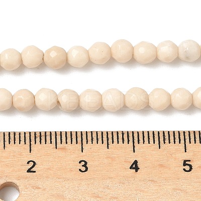 Natural Fossil Beads Strands G-K209-05D-4mm-1