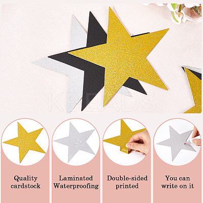 80Pcs Paper Glitter Star Wall Decoration AJEW-SP0001-13-1