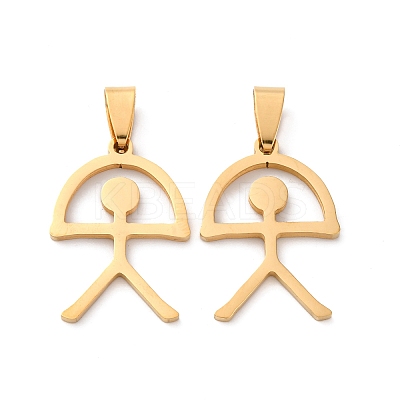 201 Stainless Steel Pendants STAS-V014-01B-G-1