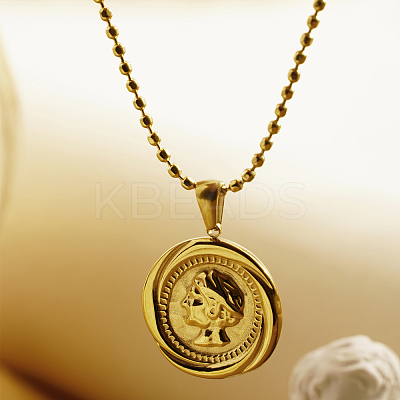 Vintage French 304 Stainless Steel Pendant Necklace for Women's Daily Wear FP0306-1-1