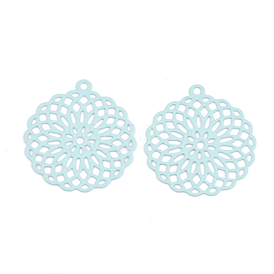 430 Stainless Steel Filigree Pendants STAS-S108-03C-1
