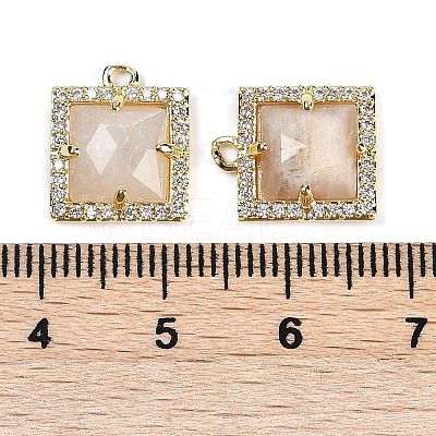 Natural Moonstone Faceted Square Charms G-I375-06G-03-1
