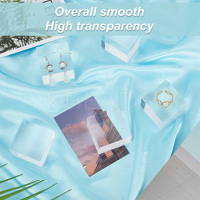 Square Transparent Acrylic Jewelry Display Pedestals ODIS-WH0001-47B-1