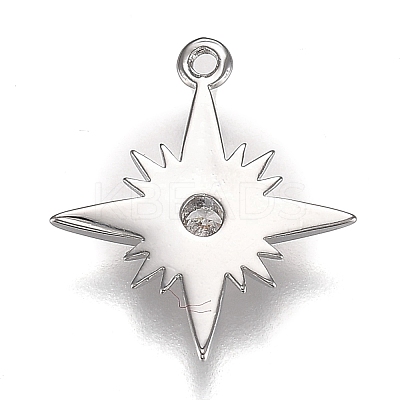 Eco-Friendly Brass Micro Pave Clear Cubic Zirconia Pendants ZIRC-H106-02P-1