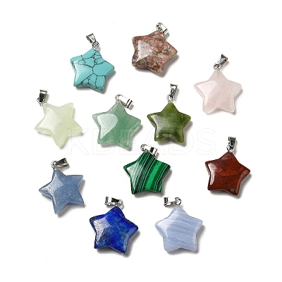 Natural & Synthetic Mixed Gemstone Pendants Connectors G-D061-02A-1