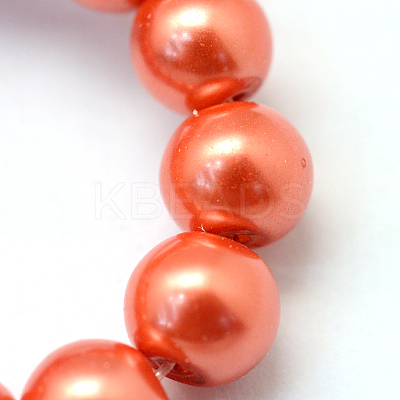 Baking Paint Pearlized Glass Pearl Round Bead Strands HY-Q330-8mm-38-1