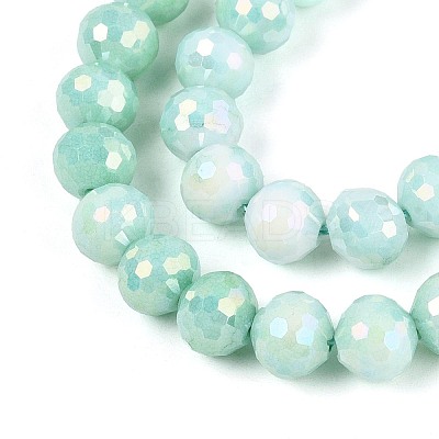 Anti-Tarnish Electroplate Glass Beads Strands GLAA-N056-8mm-02-1