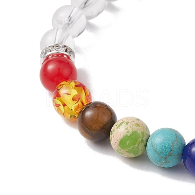 5Pcs 5 Styles Raw Rough Mixed Gemstone Charm Bracelets BJEW-JB10298-1