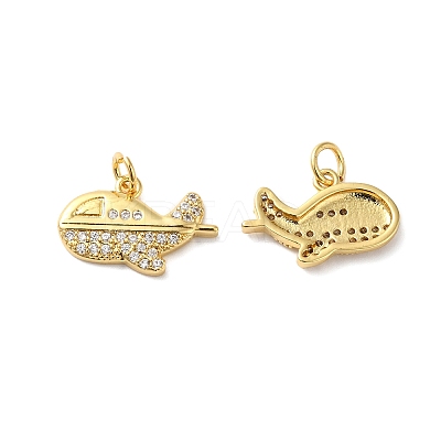 Rack Plating Brass Pave Cubic Zirconia Pendants KK-O142-29G-1