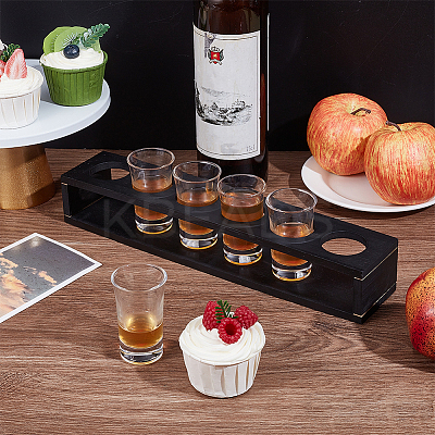 6 Round Holes Acrylic Shot Glasses Holders AJEW-WH0651-27-1